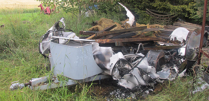 Wohnwagenbrand in Isserstedt