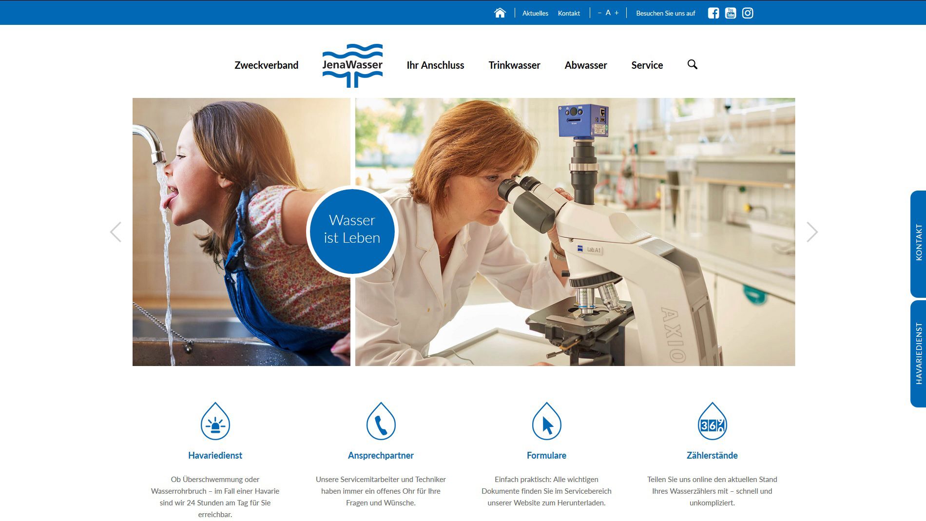 JenaWasser hat renoviert – auf der Homepage