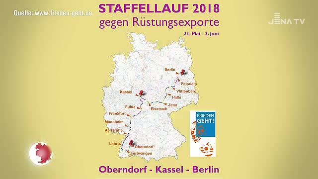 Staffellauf gegen Rüstungsexporte: Am Dienstag erreichen die Teilnehmer ihr Etappenziel Jena