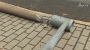 Unfallfahrer: Am Westbahnhof stürzte eine Laterne nach einem Unfall um.
