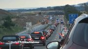 Stau auf der Autobahn: Nach Gewitter mit Starkregen ging auf der A 4 nichts mehr