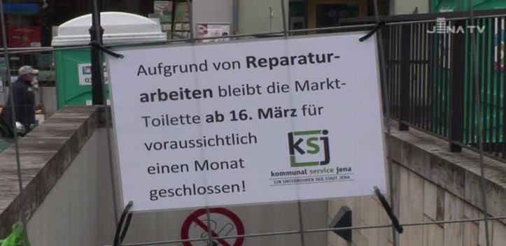 Neue Sanitäranlagen: Die Toilette am Markt wird derzeit saniert