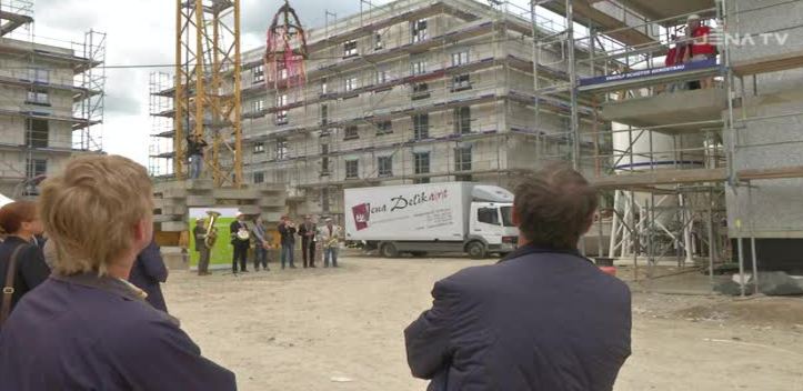 Gartenquartier „Immergrün“: In der Camburger Straße wurde heute Richtfest gefeiert