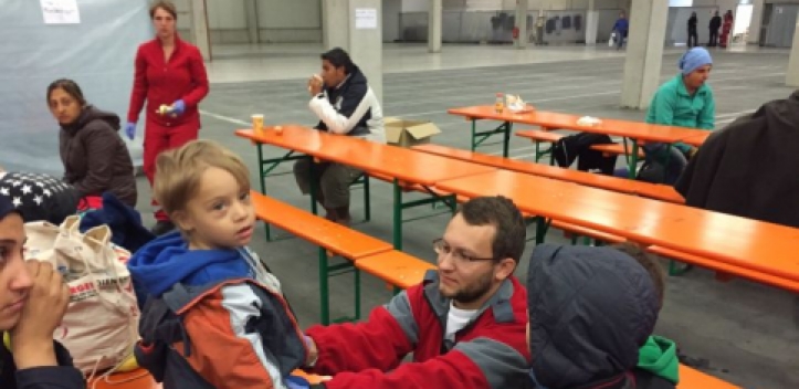 Flüchtlinge in Notlager in Hermsdorf  