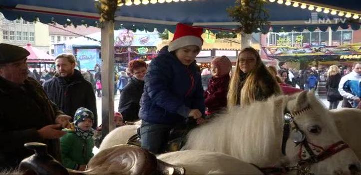 Karussell mit kleinen Pferden: Zum Pony-Fahrgeschäft auf dem Weihnachtsmarkt gibt es Pro und Kontra