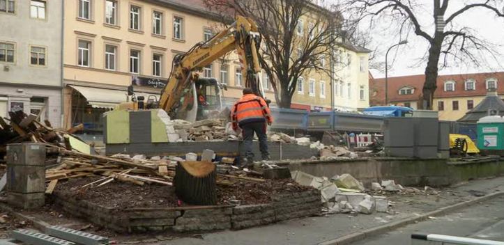 Großbaustelle: Am Johannisplatz haben in dieser Woche die Arbeiten begonnen