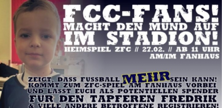 Große Typisierungsaktion beim FCC-Heimspiel