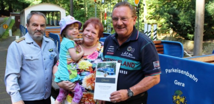Geraer Parkeisenbahn: Zweimillionster Fahrgast begrüßt 