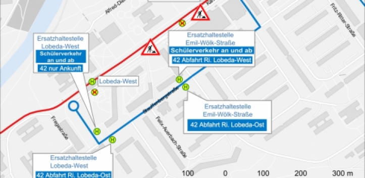 Ersatzhaltestellen für gesperrte Karl-Marx-Allee eingerichtet 