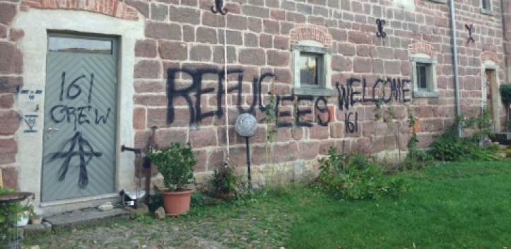 Graffiti-Anschlag auf AfD-Bürgerdialog