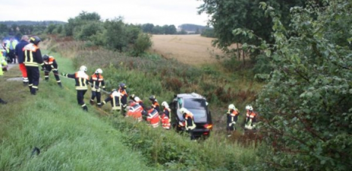 Ins Schleudern geraten und in die Böschung gefahren 