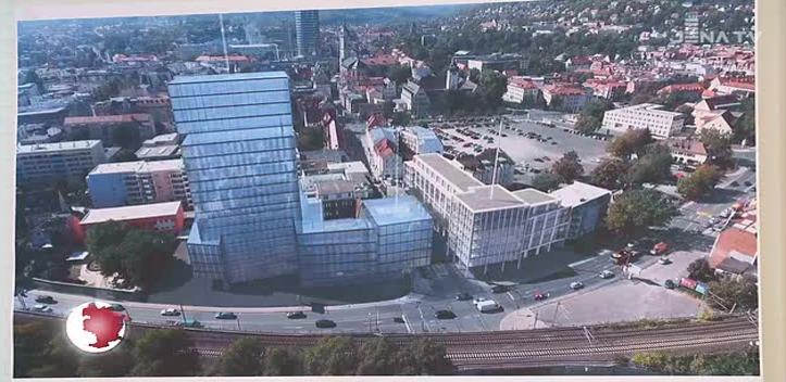 Große Pläne: Auf dem Areal Steinweg/Frauengasse entstehen Intershop-Zentrale und Bürohäuser