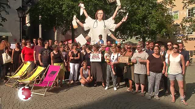 Aktionstag: Auf einer ver.di-Kundgebung wurde die Entlastung von Klinikumsbeschäftigten gefordert