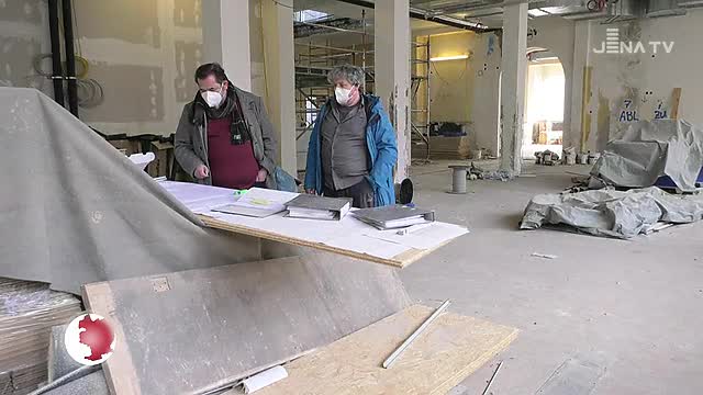 Ausblick: Die ehemaligen Bücherei-Räume im Volkshaus wandeln sich zum Kongresszentrum 