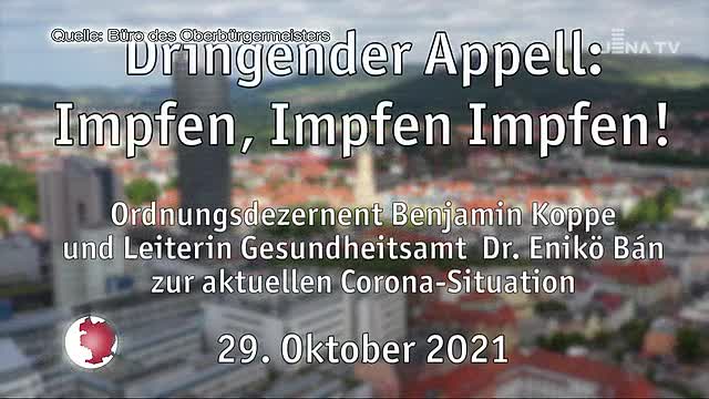 Aufruf zur Impfung: Krisenstableiter und Gesundheitsamt-Leiterin appellieren an die Jenaer