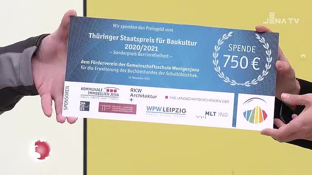 Spende für Bücherei: Der Eigenbetrieb Kommunale Immobilien Jena unterstützt die Gemeinschaftsschule Wenigenjena beim Aus