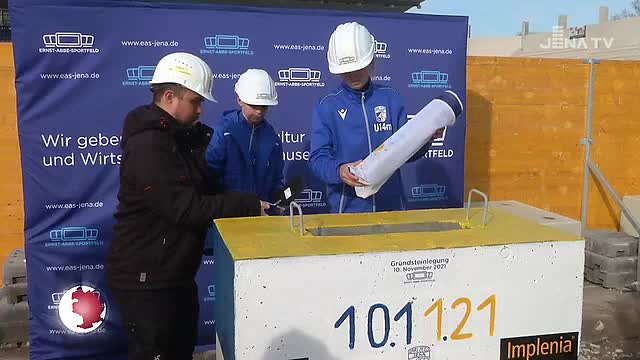 Grundstein gelegt: Im Ernst-Abbe-Sportfeld begannen die Arbeiten an der Osttribüne