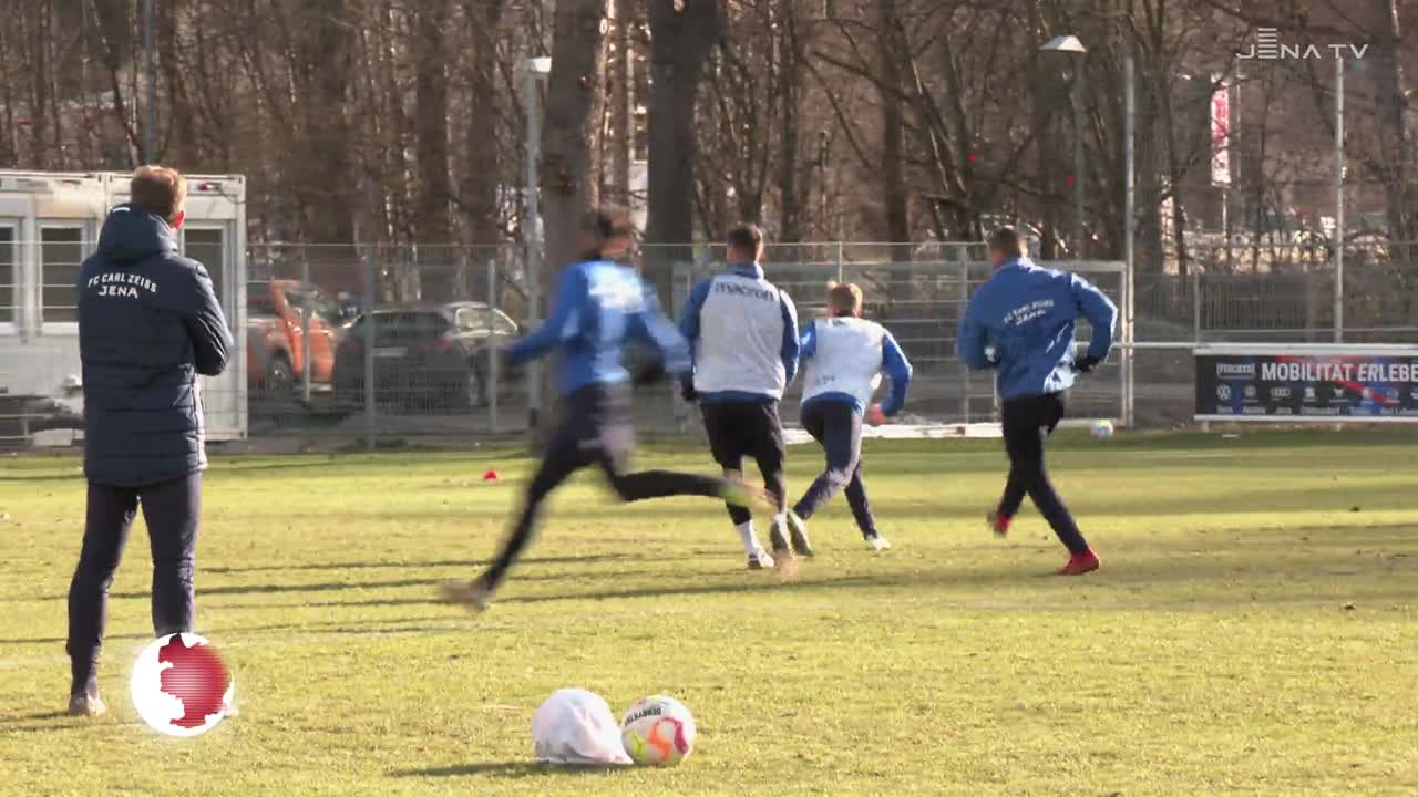 Im Training: Die Regionalliga-Fußballer des FC Carl Zeiss Jena bereiten sich auf das Heimspiel gegen Tennis Borussia Ber
