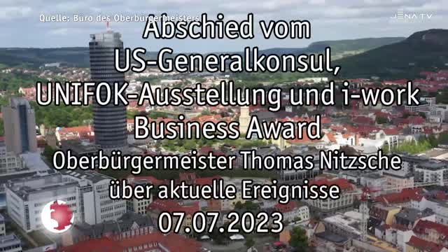 Zurückgeblickt – Oberbürgermeister Thomas Nitzsche bespricht die wichtigsten Themen der Woche