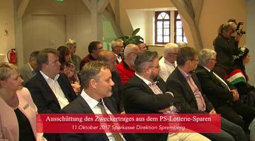 Übergabe des PS-Lotterie-Zweckertrages  Sparkasse Spree-Neiße, Direktion Spremberg am 11.10.2017