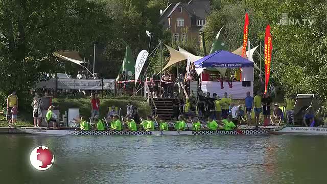 Spannende Rennen: Beim Drachenboot-Sprint auf dem Schleichersee siegte das Abbott-Team