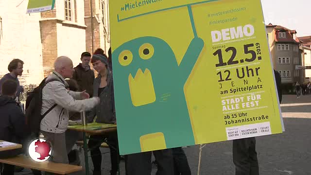 Entrüstung: Die Initiative „Jena Recht auf Stadt" beteiligte sich am Aktionstag gegen „Mietenwahnsinn“