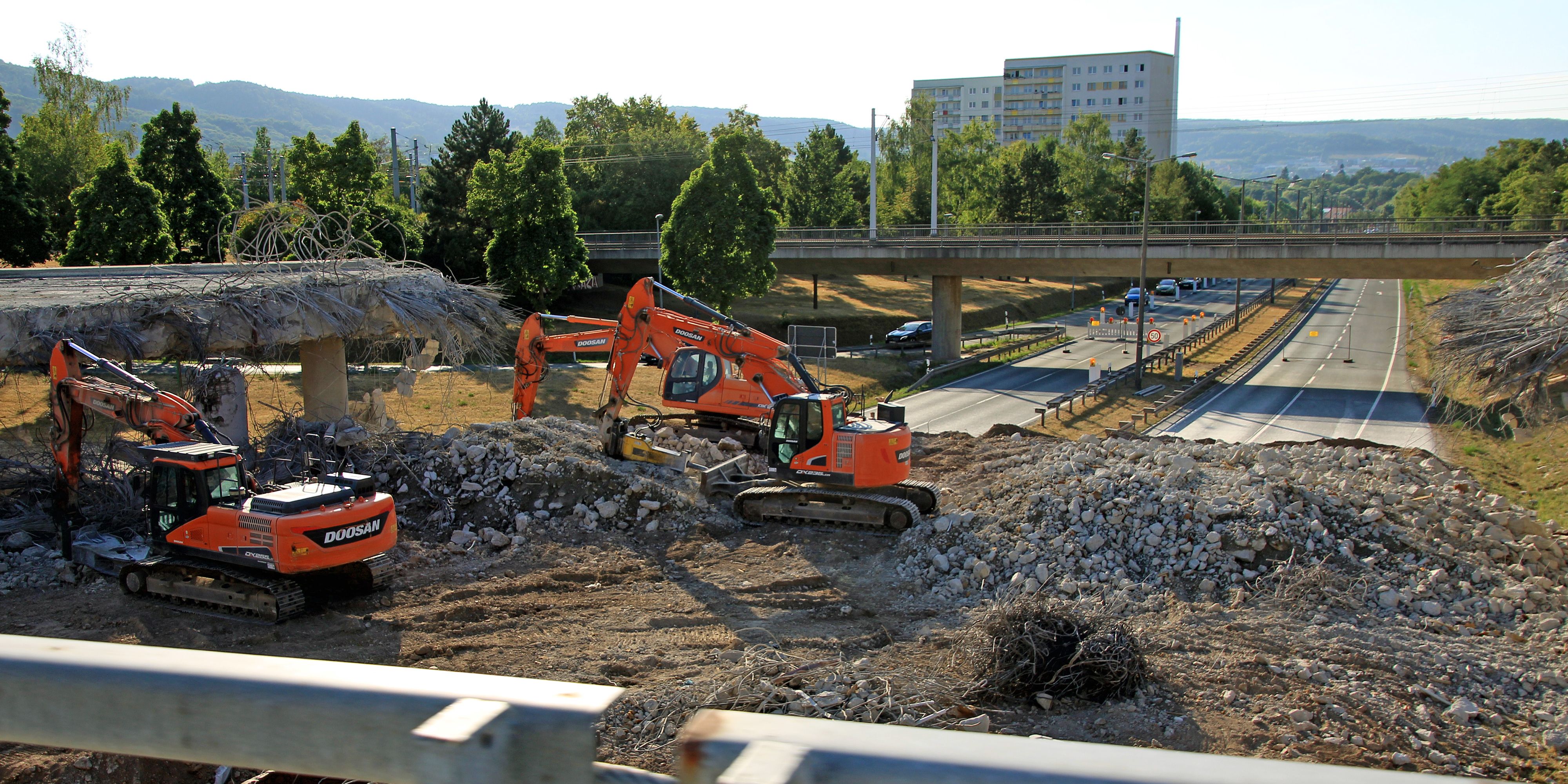 Brückenabriss Lobeda: Stadtrodaer Straße bis Mittwoch gesperrt