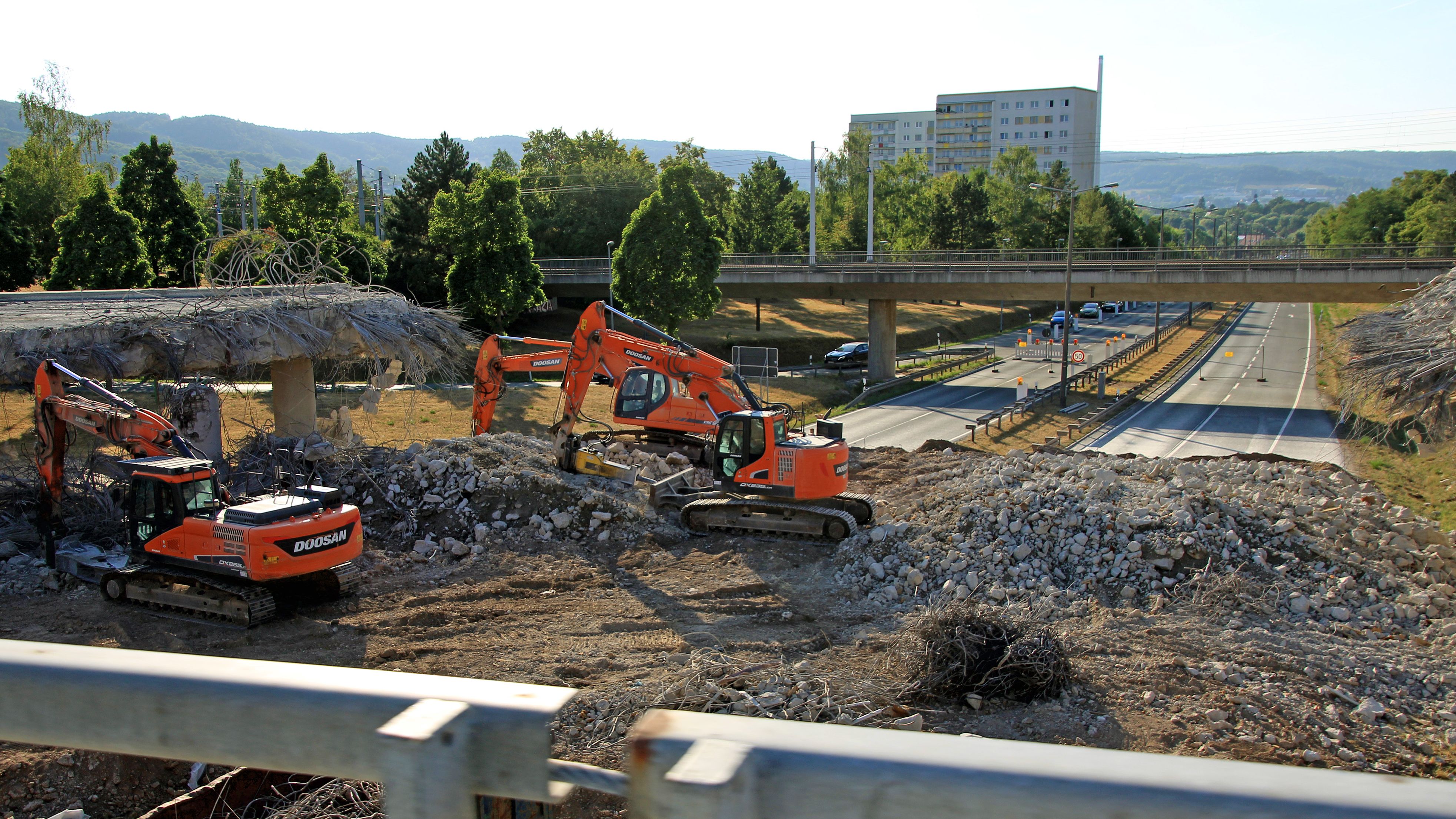 Brückenabriss Lobeda: Stadtrodaer Straße bis Mittwoch gesperrt