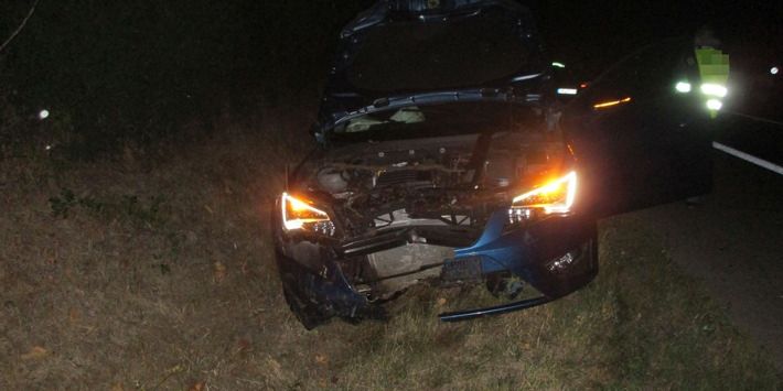 Nach Sekundenschlaf im Graben