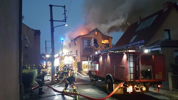 Wohnhausbrand in Kahla: Hoher Sachschaden