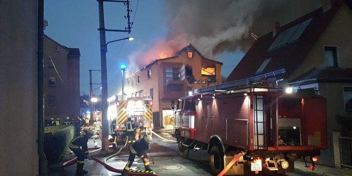 Wohnhausbrand in Kahla: Hoher Sachschaden