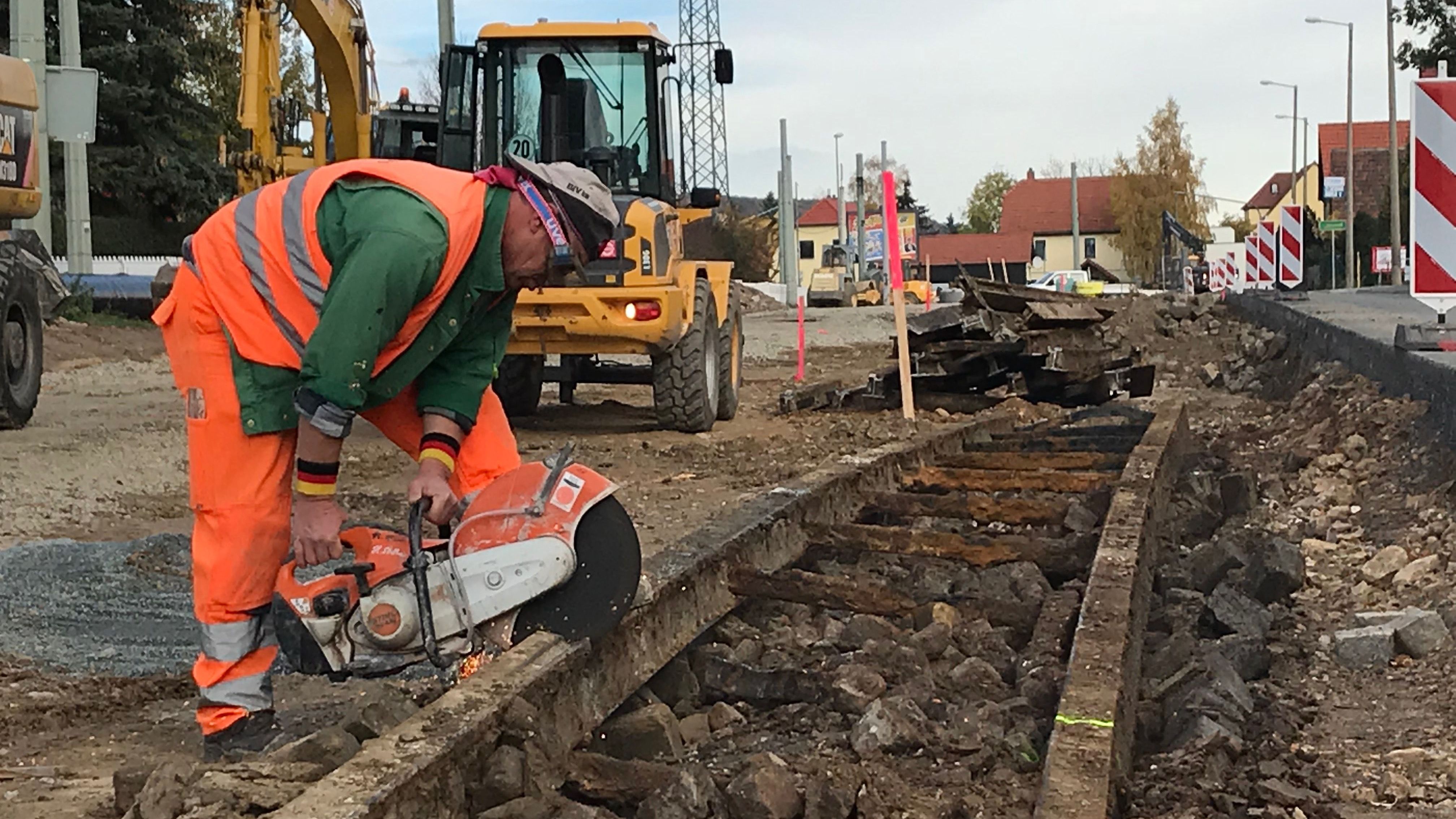 Historische Schienen in Jena-Nord gehoben 