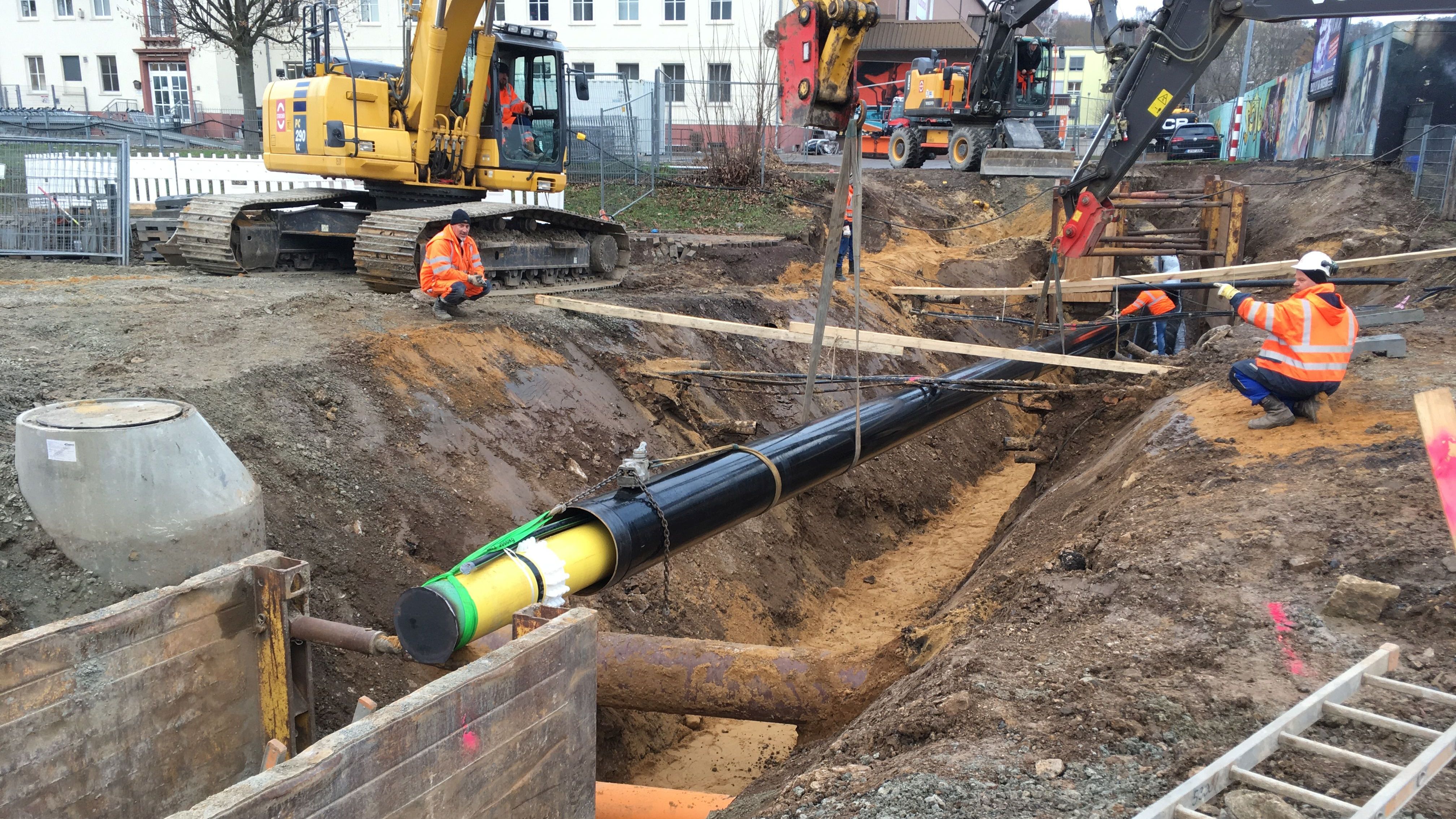 Neue Hochdruckgasleitung in Naumburger Straße verlegt  