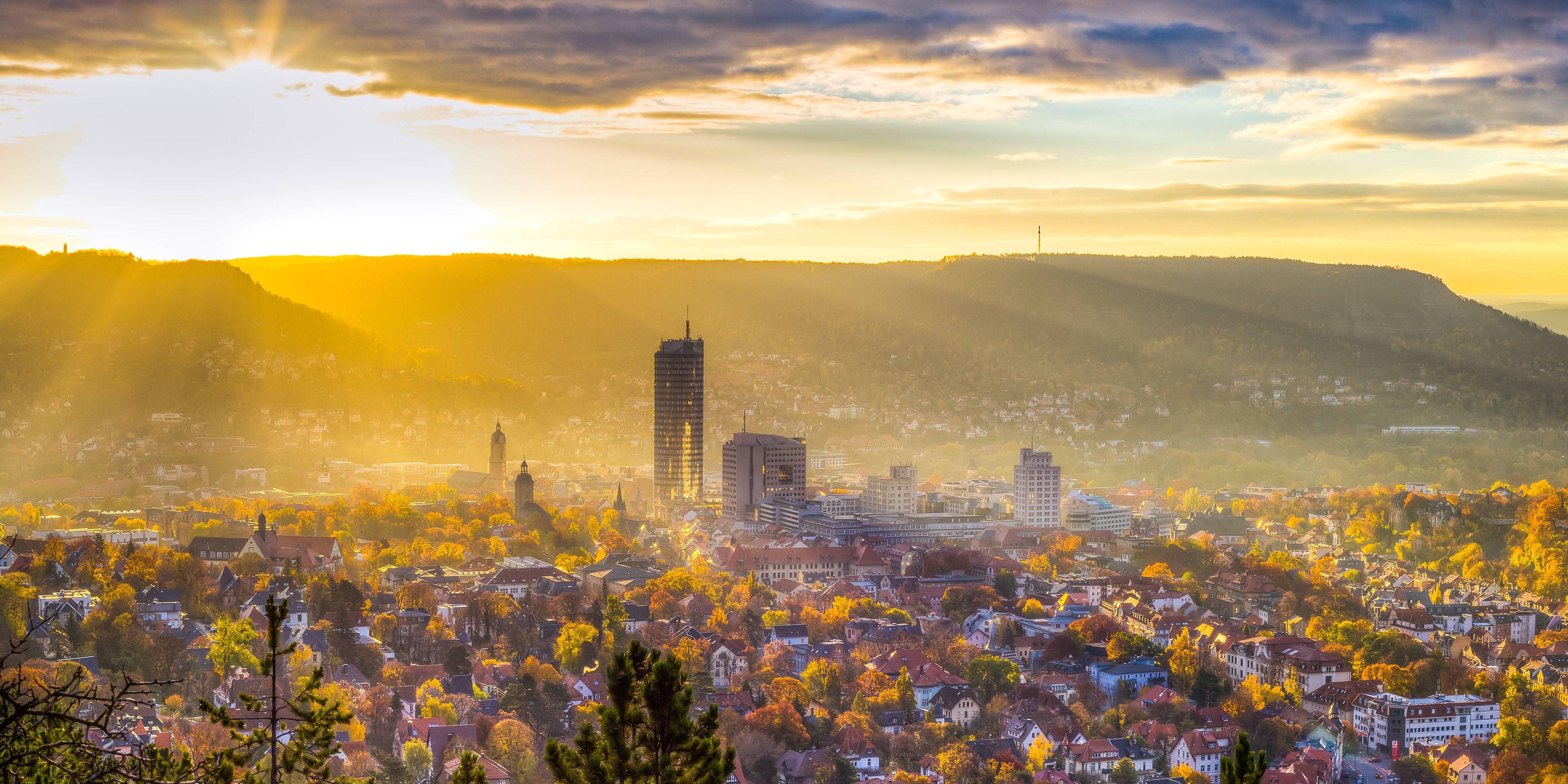 Lichtstadt Jena mit Website auf Englisch