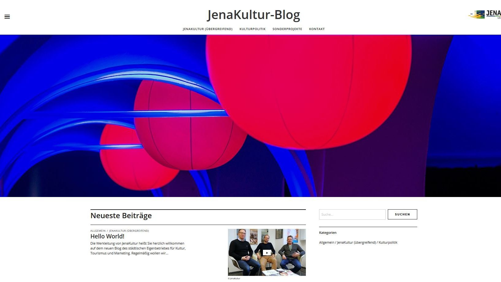 Neu ab 2019: JenaKultur betreibt einen Blog
