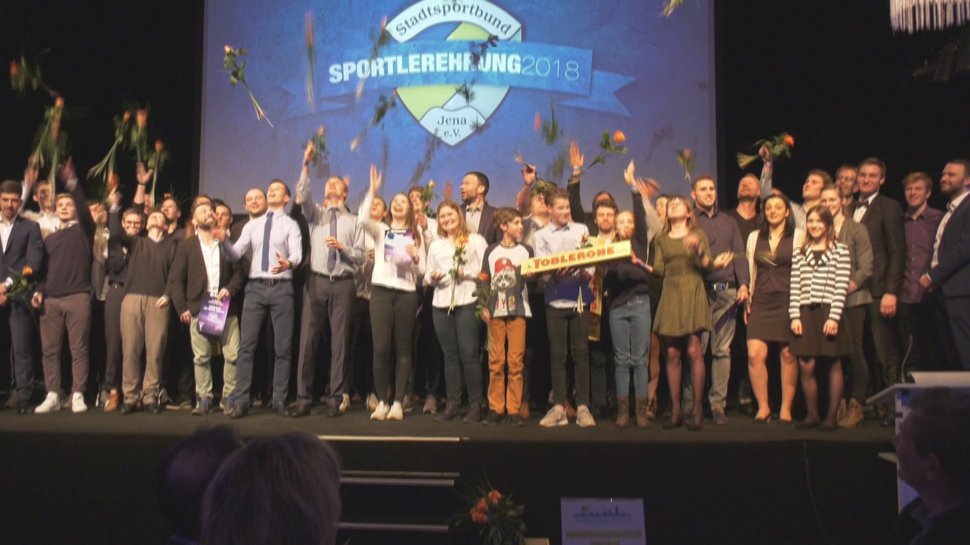 Auf der Bühne: Im Volksbad wurden die Jenaer „Sportler des Jahres 2018“ geehrt