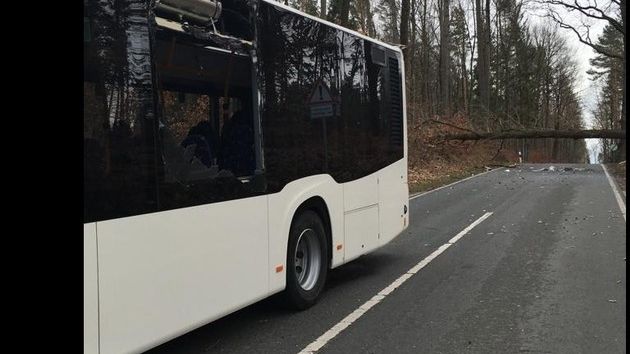 Sturm: Jena glimpflich davongekommen, Linienbus-Totalschaden im SHK
