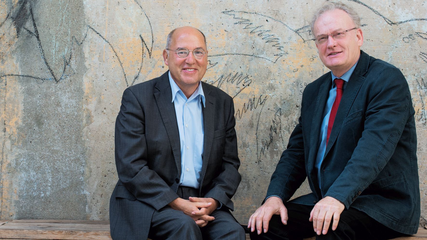 Gregor Gysi und Friedrich Schorlemmer auf dem Fuchsturm  