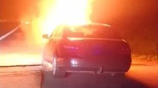 Pkw-Brand auf der A9