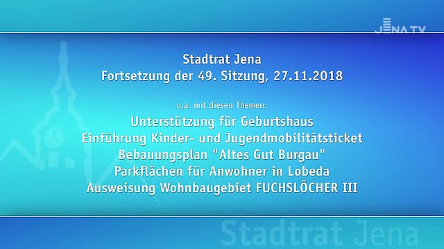 Stadtratssitzung vom 27.11.2018