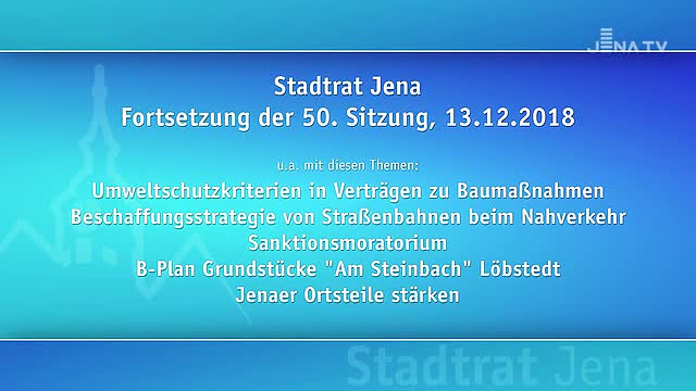 Stadtratssitzung vom 13.12.2018 