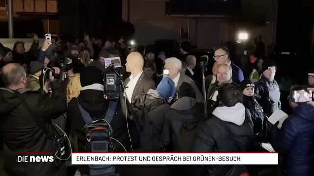 Erlenbach: Protest und Gespräch bei Grünen-Besuch