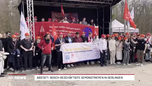 Abstatt: Bosch-Beschäftigte demonstrieren in Gerlingen 