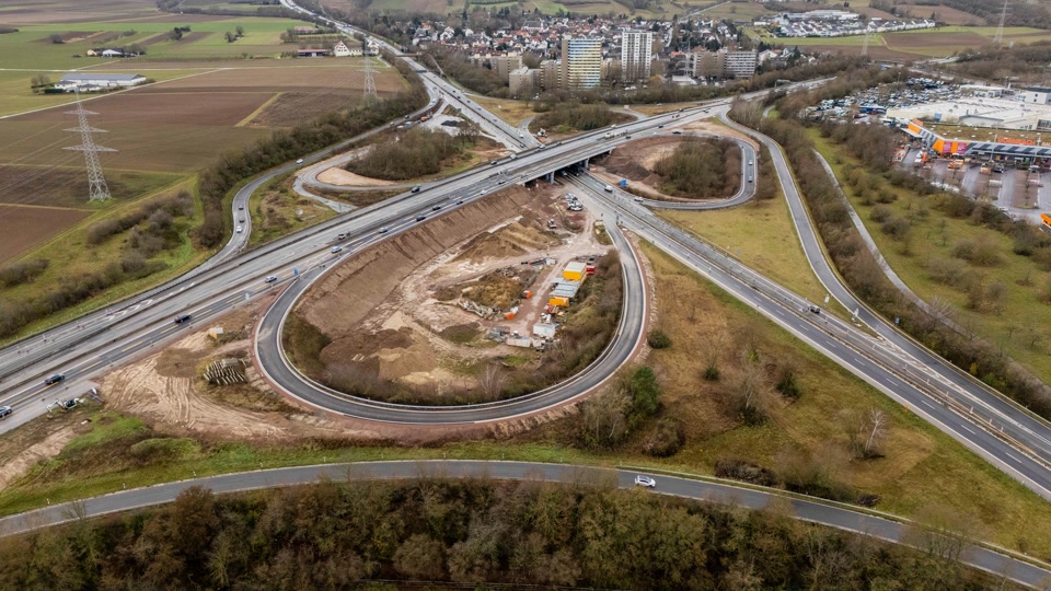 Neue Baustellen am Autobahnkreuz Mainz-Süd