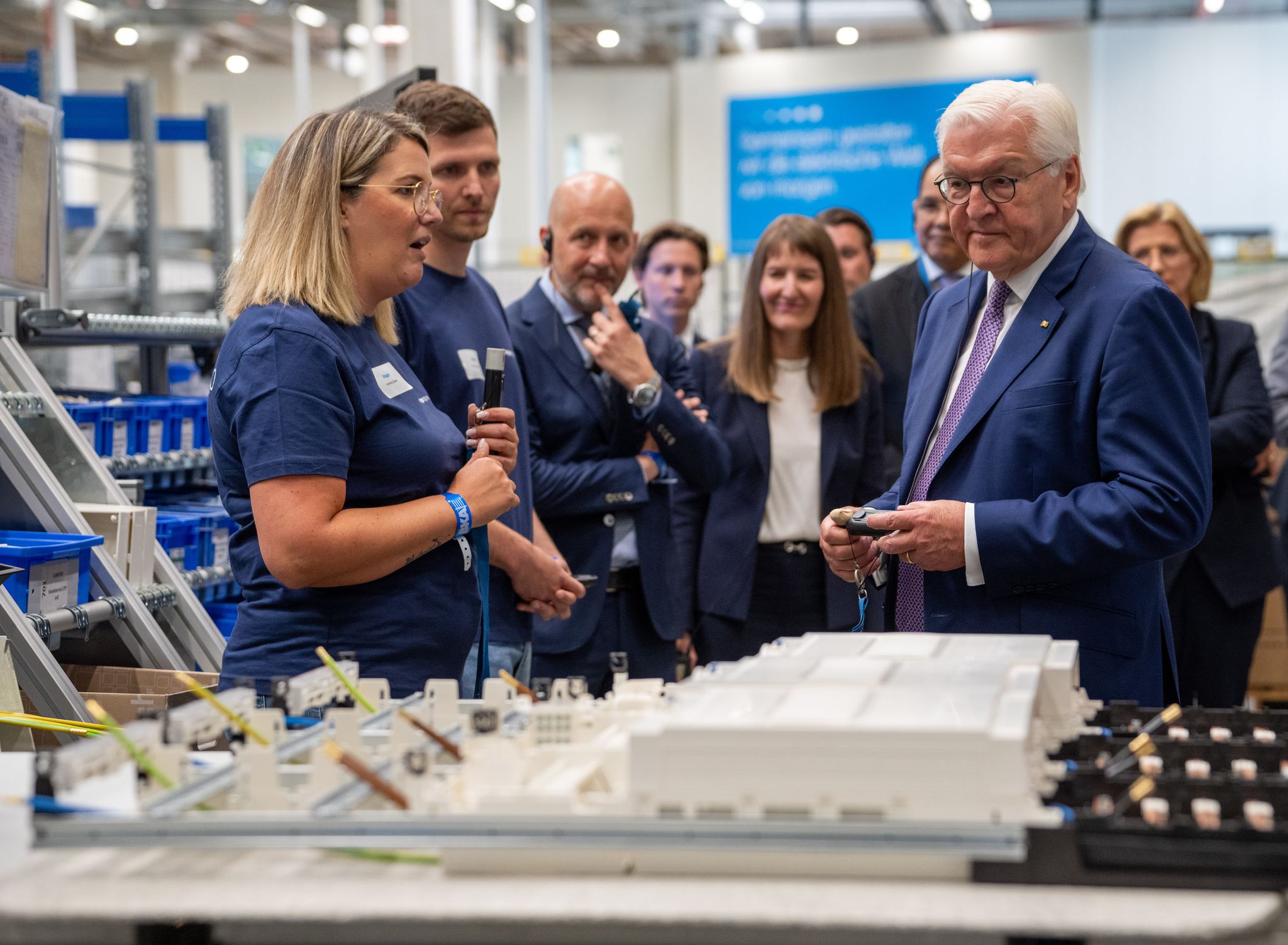 Steinmeier besuchte auch Unternehmen.
