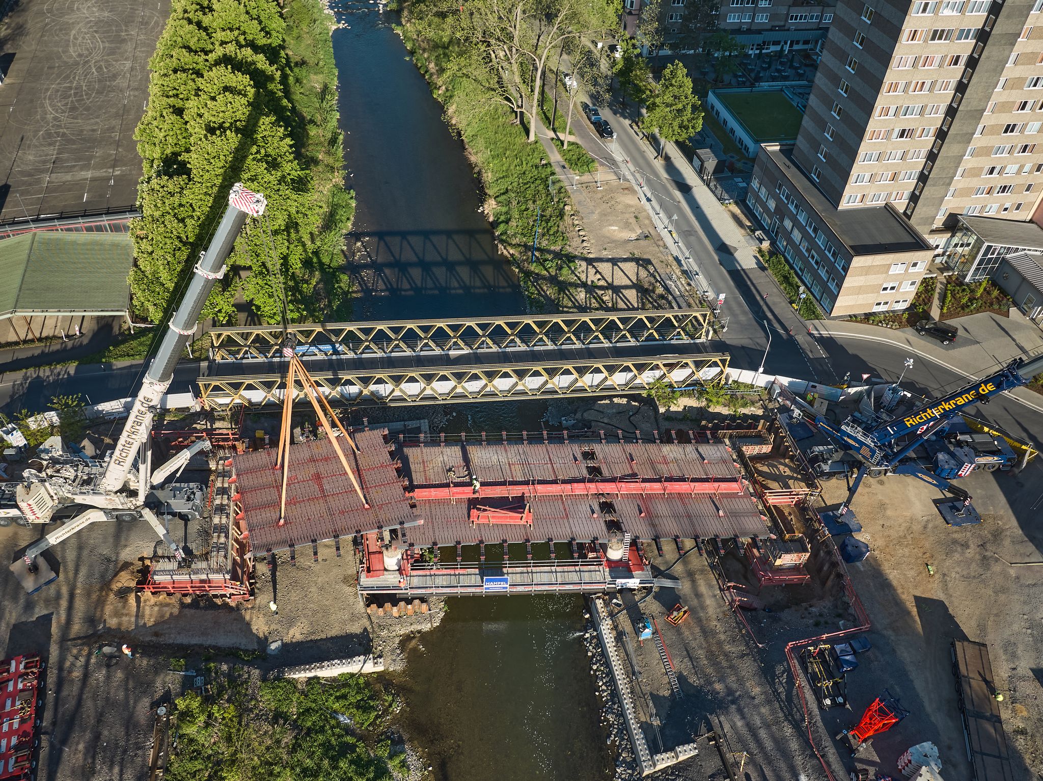 Die alte Landgrafenbrücke wurde durch die Flutkatastrophe 2021 total zerstört. (Archivbild)